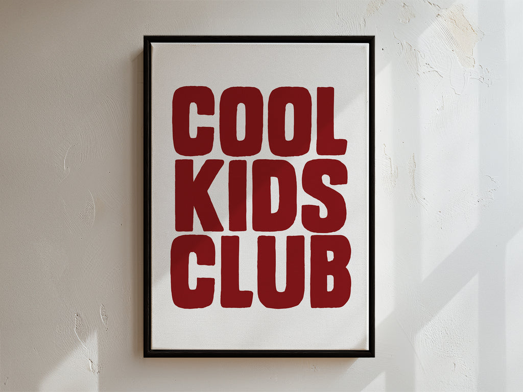 Cool Kids Club Framed Canvas