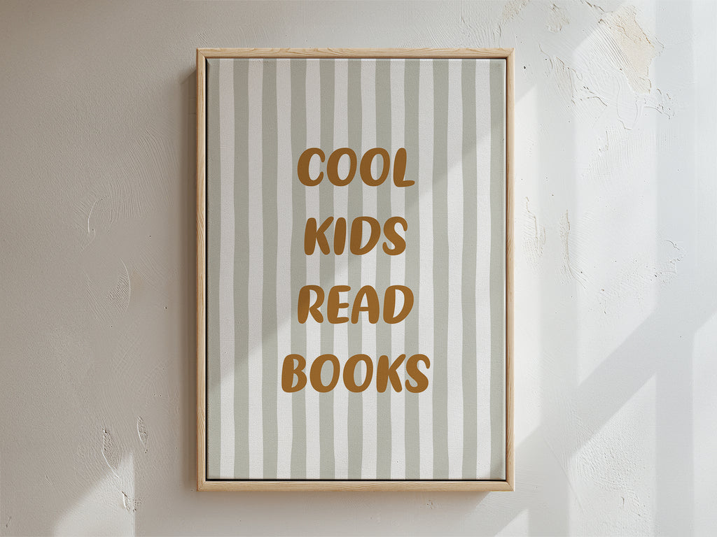 Cool Kids Read Books Framed Canvas