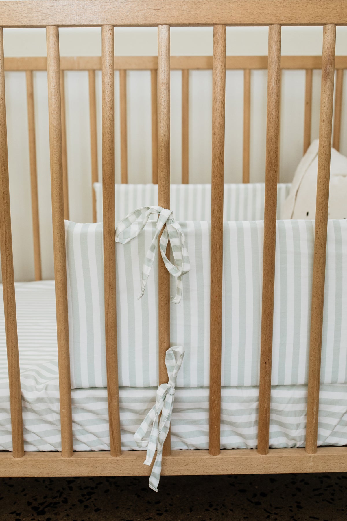 Alphabet Stripe Washed Cotton Cot Bumper Cover