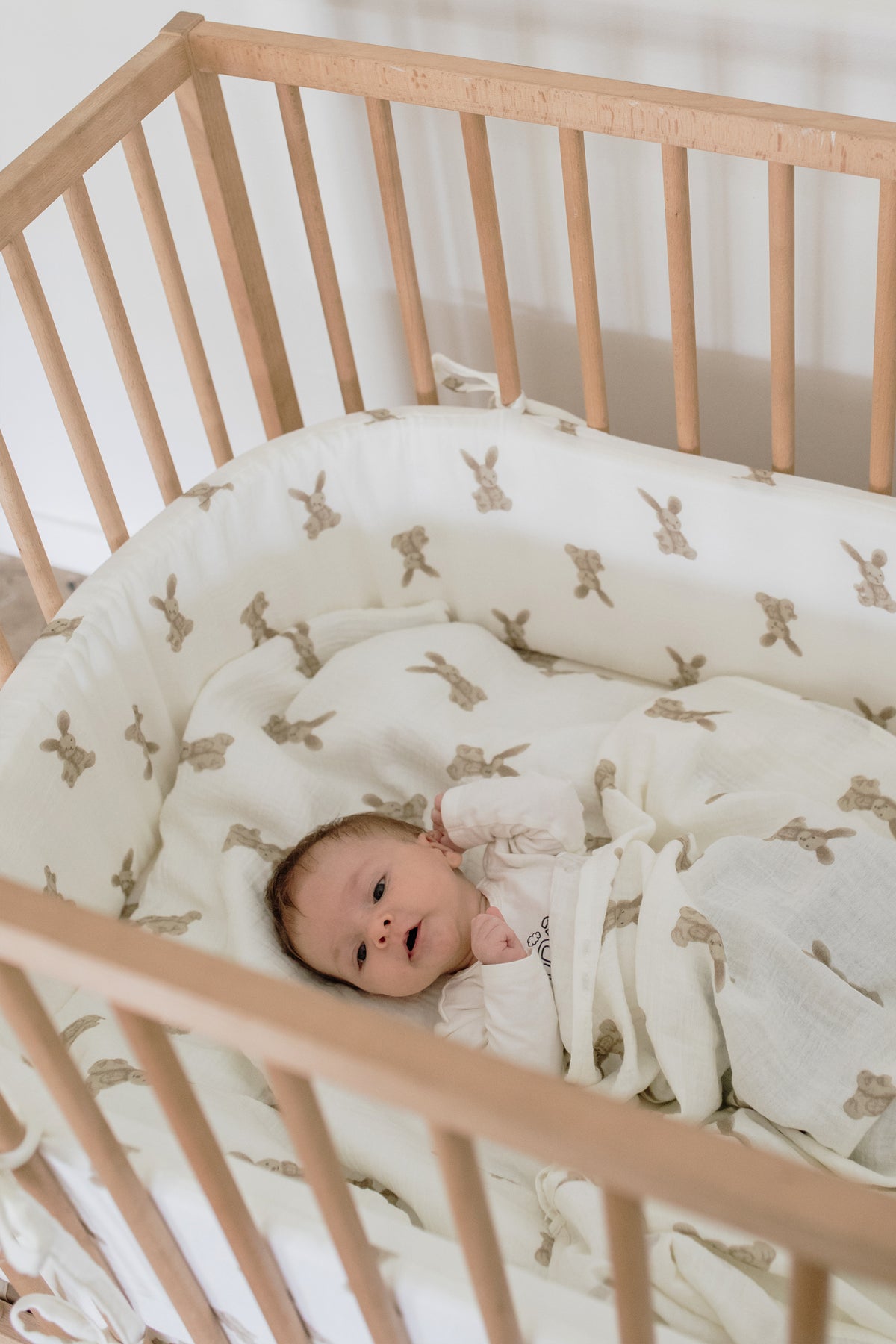 Bonnie 100% Cotton Muslin Cot Bumper Cover