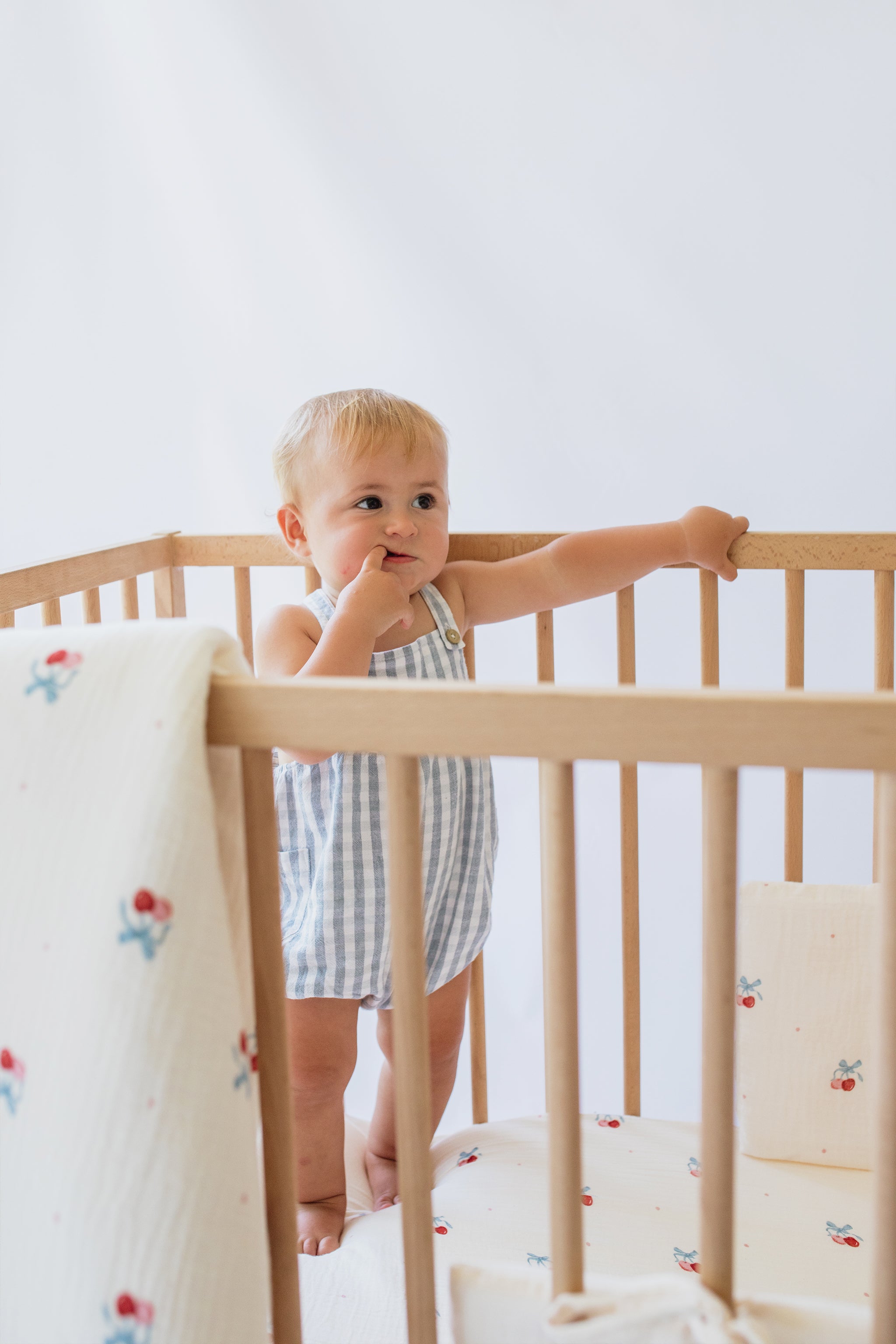Cherry Muslin Cot Bumper Cover