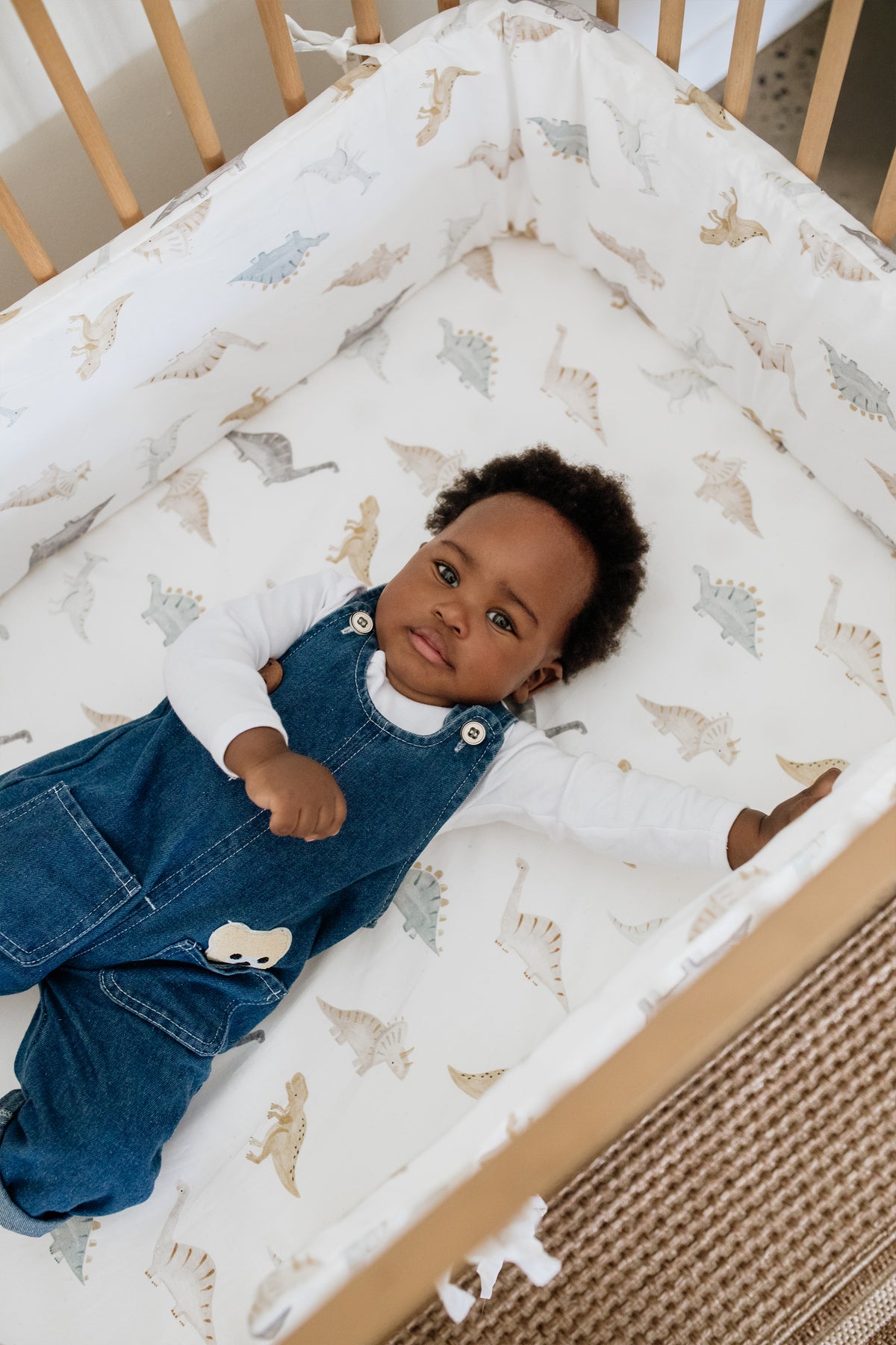 Dino 100% Cotton Cot Bumper Cover