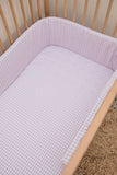 Lilac Gingham Washed Cotton Cot Bumper Cover