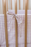 Lilac Gingham Washed Cotton Cot Bumper Cover