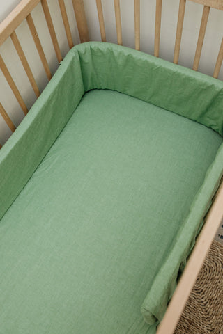 Fern Washed Cotton Cot Bumper Cover
