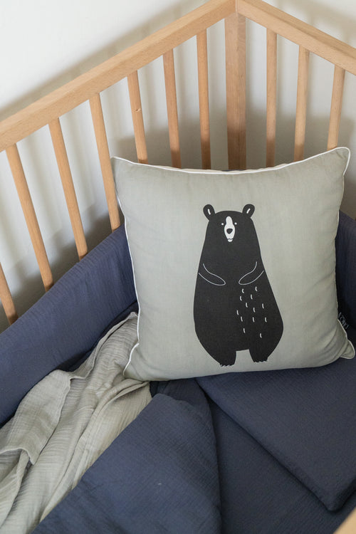 Airforce Blue Muslin Cot Duvet