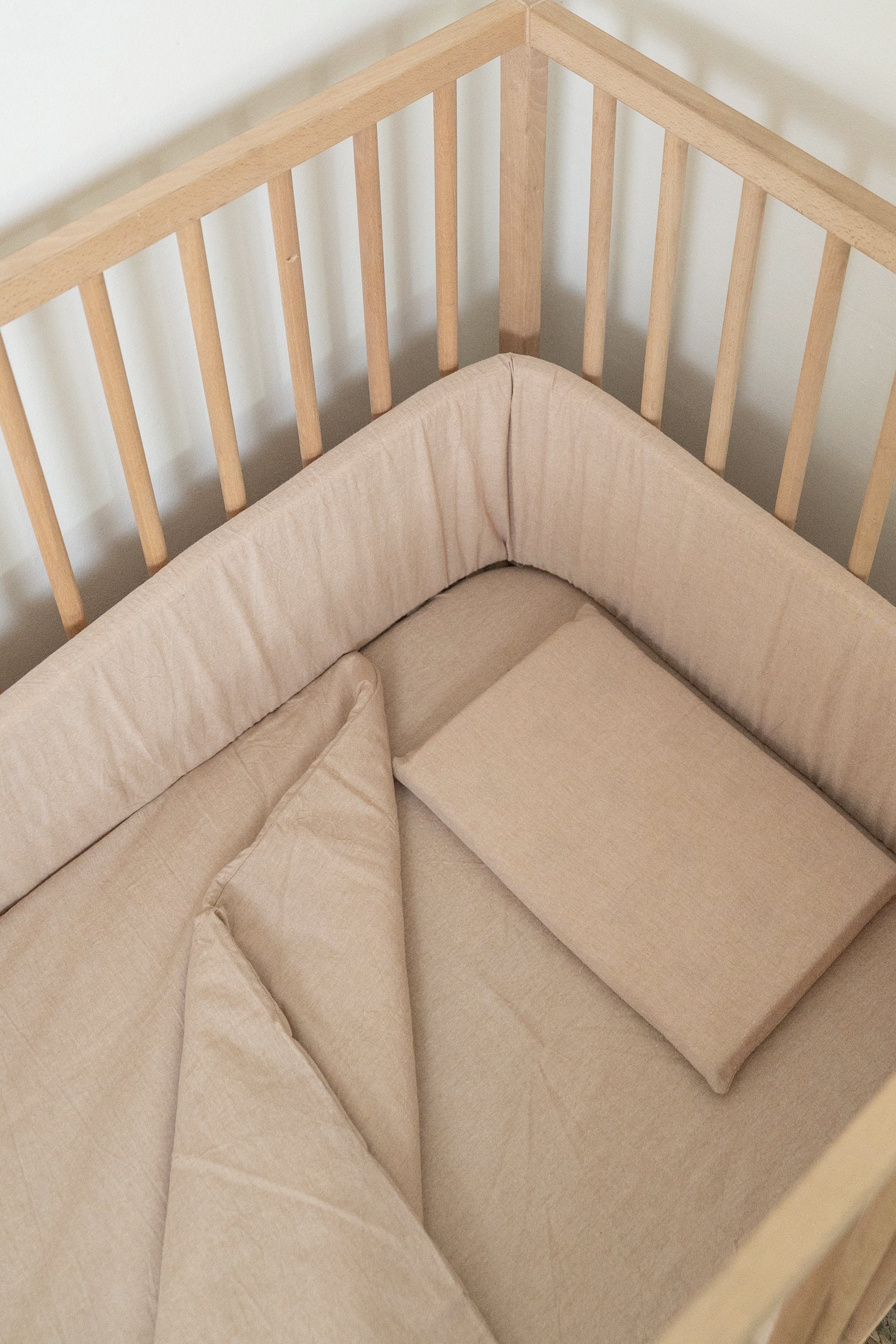 Beige Washed Cotton Cot Duvet