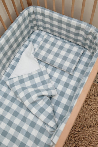 Big Blue Washed Cotton Cot Duvet