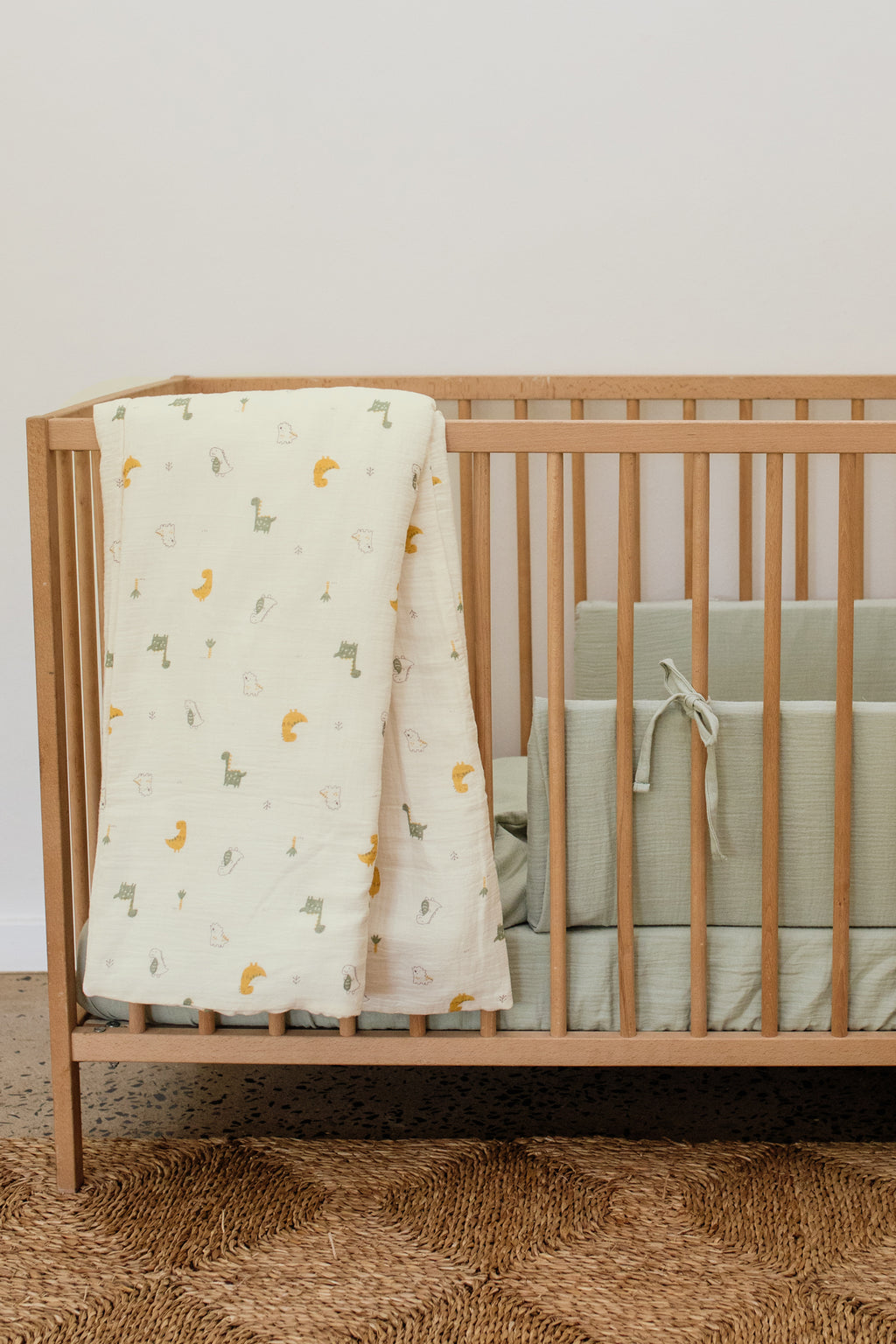 Dino Muslin Cot Duvet