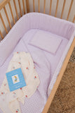 Lilac Gingham Washed Cotton Cot Duvet