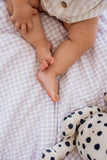 Lilac Gingham Washed Cotton Cot Duvet