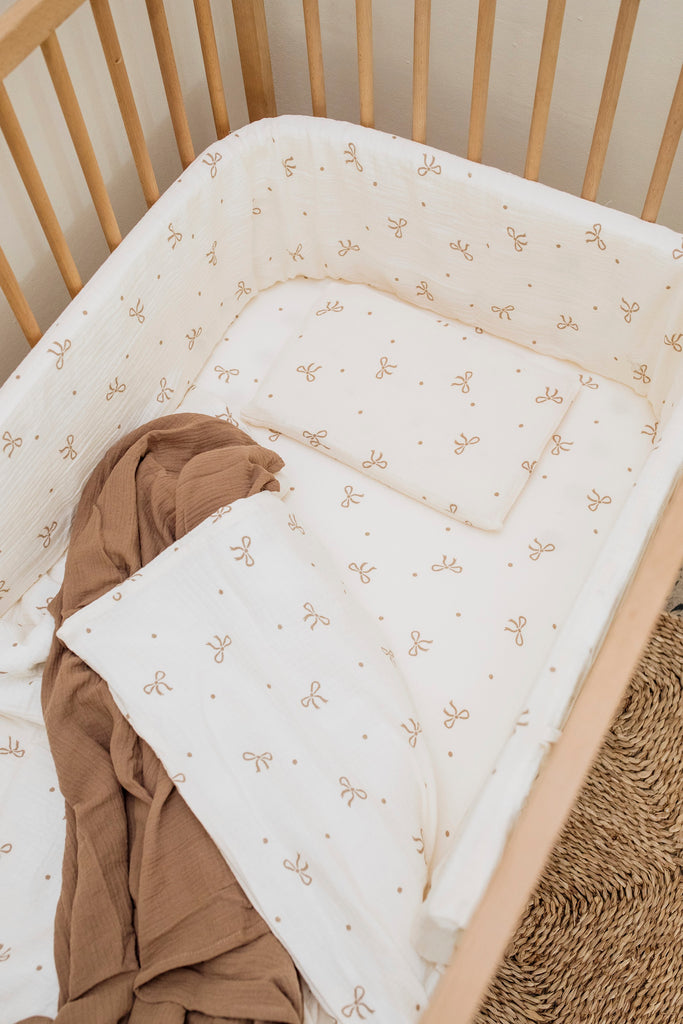Ribbon Muslin Cot Duvet