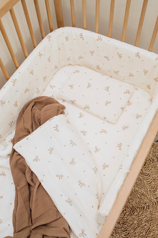 Ribbon Muslin Cot Duvet
