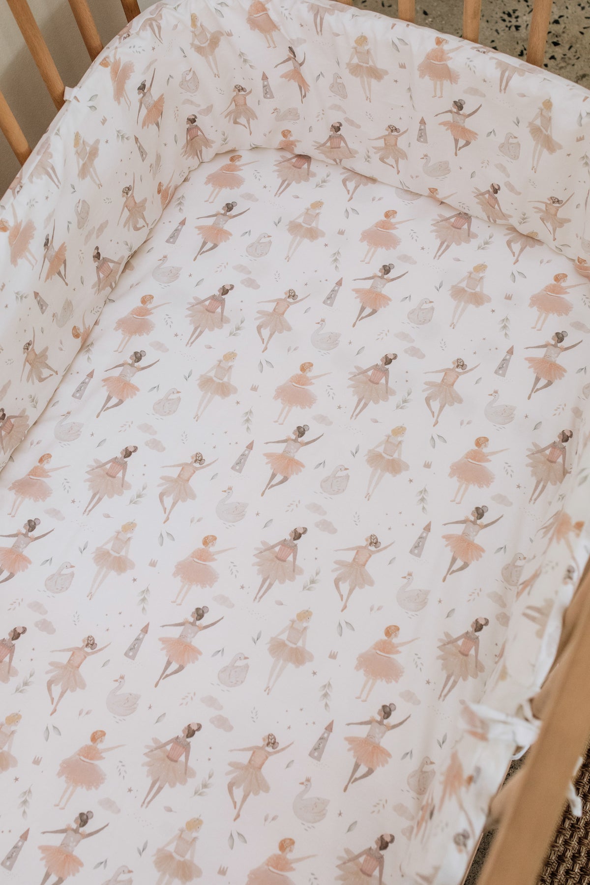 Ballerina 100% Cotton Cot Bumper Cover