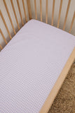 Lilac Gingham Washed Cotton Cot Fitted Sheet