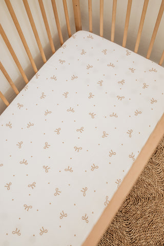 Ribbon Muslin Cot Fitted Sheet