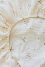 Ribbon Muslin Cot Fitted Sheet