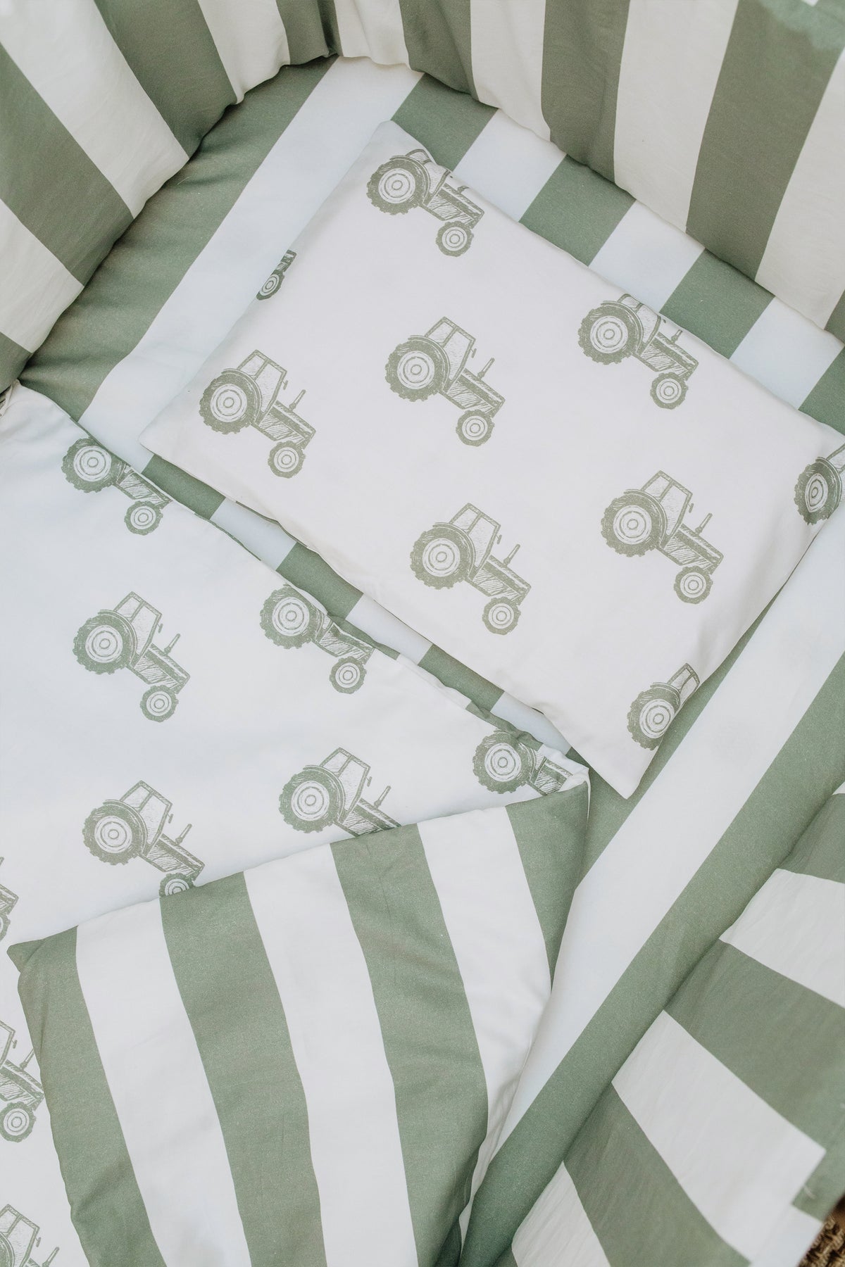Thick Stripe 100% Cotton Cot Fitted Sheet