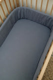 Blue Grey Muslin Cot Fitted Sheet