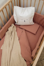 Dusty Rose Muslin Cot Fitted Sheet