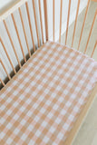 Pretty As A Peach Washed Cotton Cot Fitted Sheet