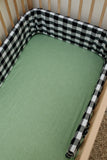 Washed Fern Cotton Cot Fitted Sheet