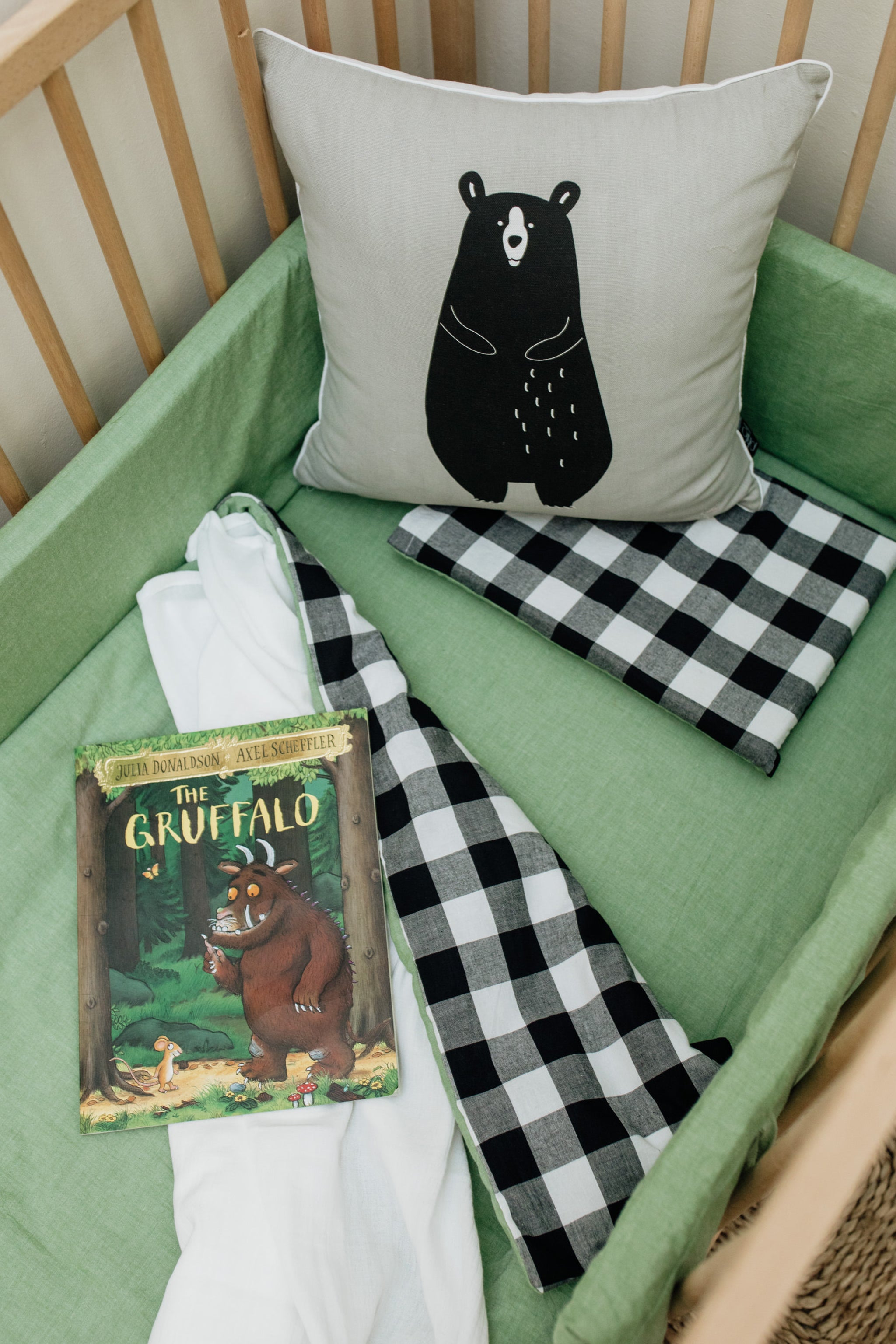 Washed Fern Cotton Cot Fitted Sheet
