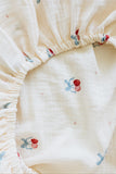 Cherry Muslin Cot Fitted Sheet