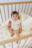 Cherry Muslin Cot Fitted Sheet