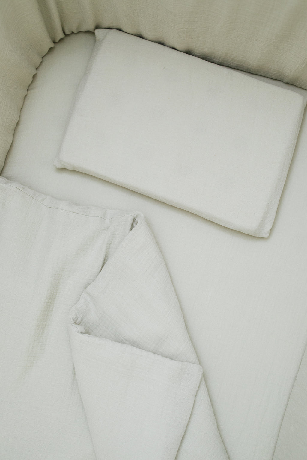Soft Sage Muslin Cot Fitted Sheet
