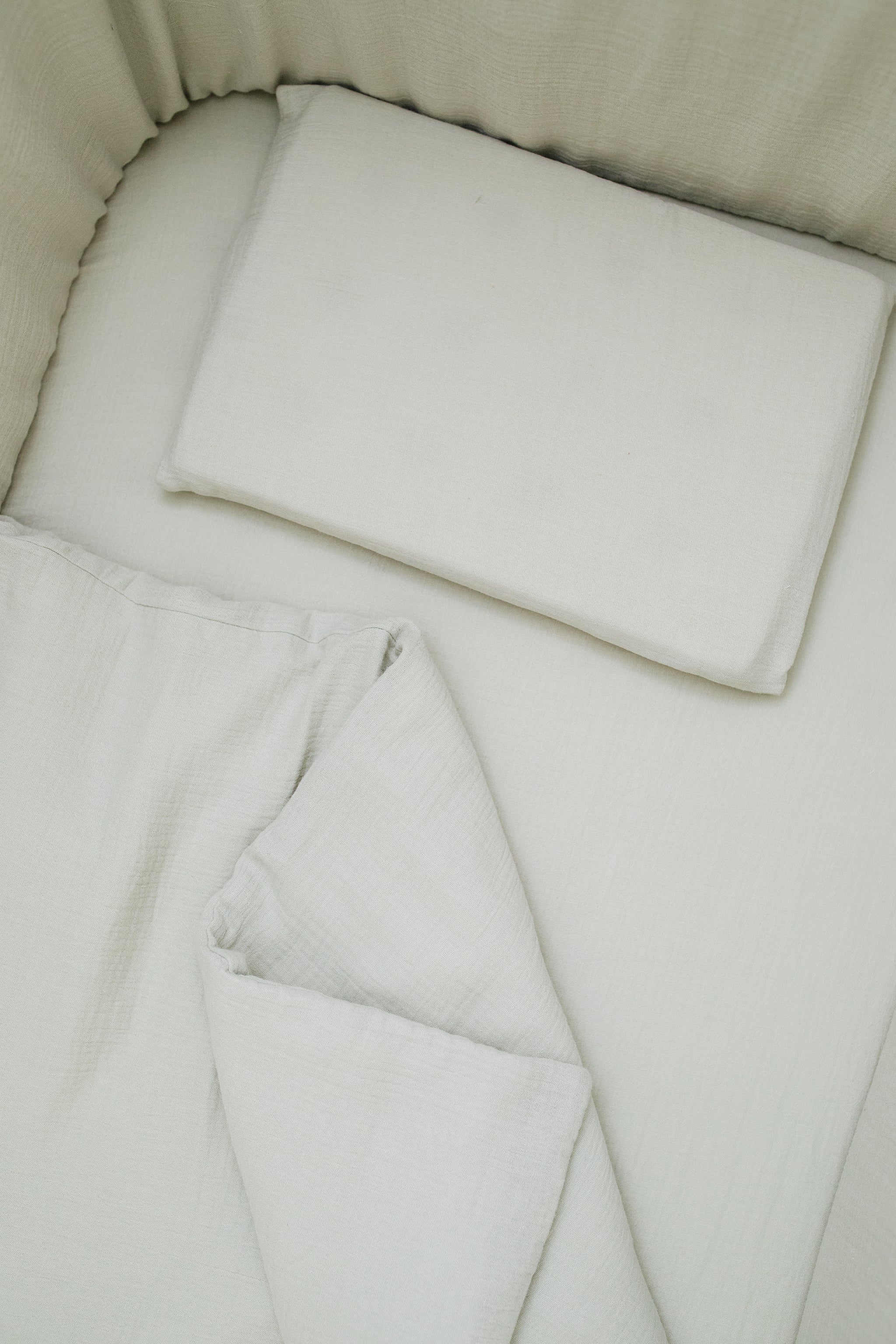 Soft Sage Muslin Cot Fitted Sheet