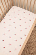Cherry Muslin Cot Fitted Sheet