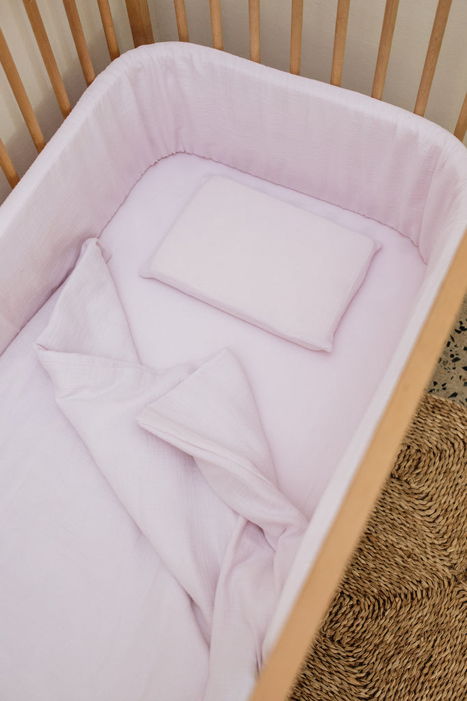 Lilac Muslin Cot Duvet