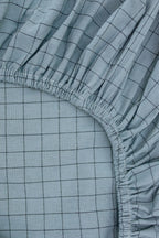 Ocean Grid Washed Cotton Cot Fitted Sheet