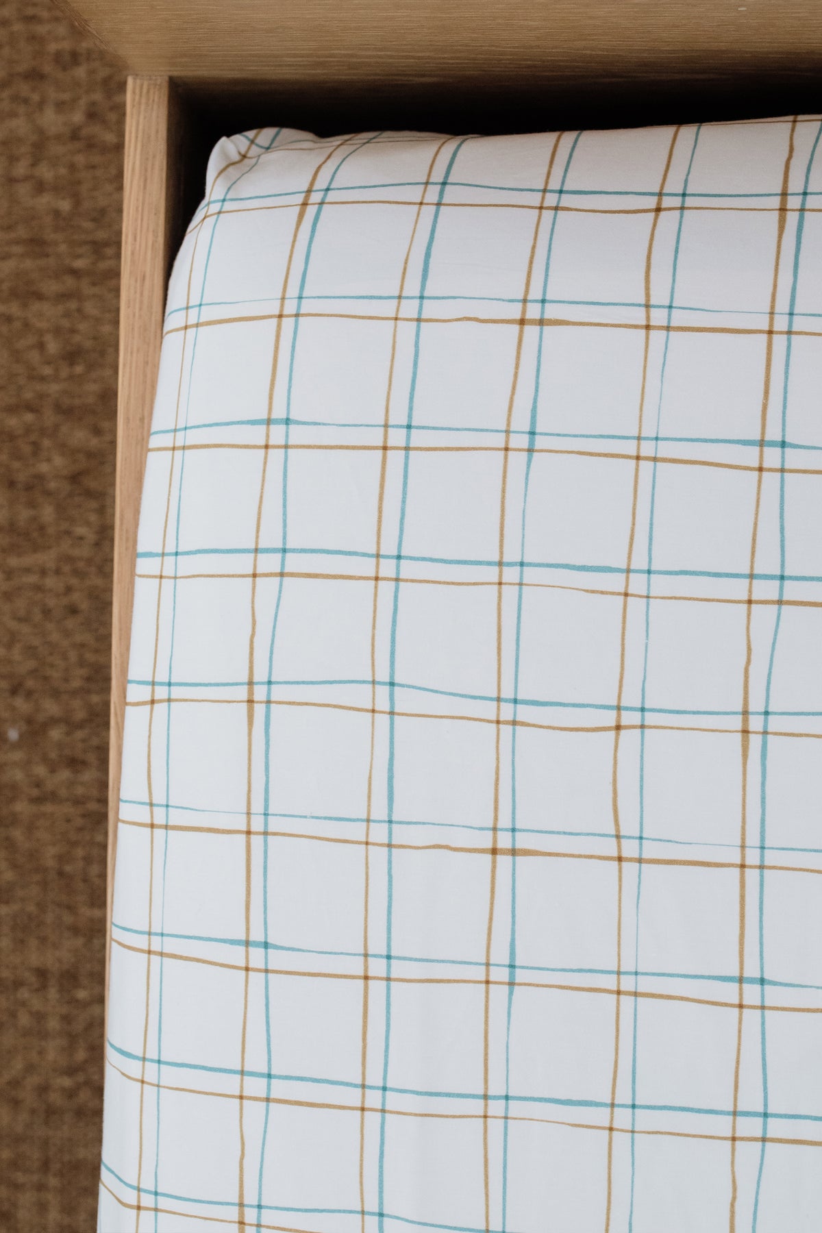 Squiggle Line 100% Cotton Fitted Sheet