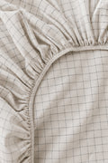 Grid Washed 100% Washed Cotton Fitted Sheet