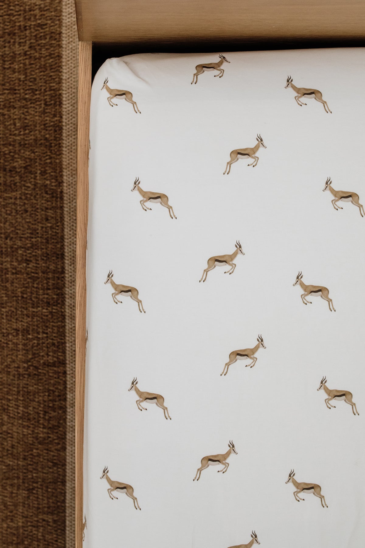 Watercolour Springbok 100% Cotton Fitted Sheet