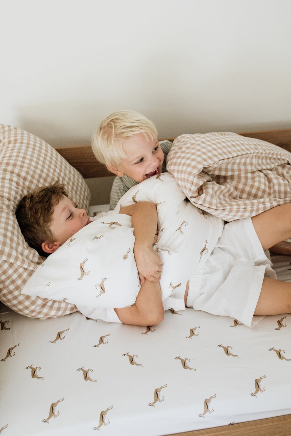 Watercolour Springbok 100% Cotton Fitted Sheet