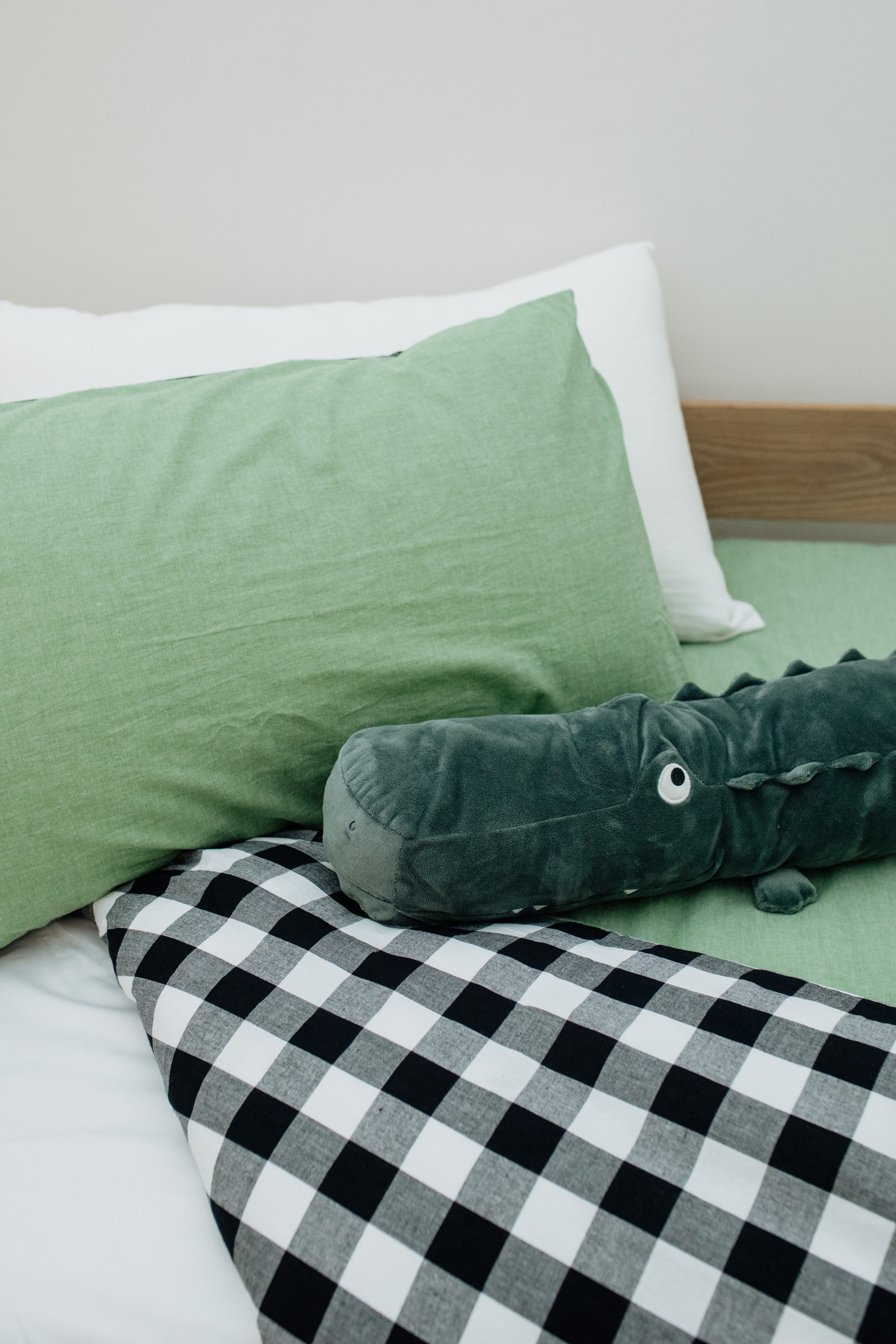 Washed Fern Checked Duvet