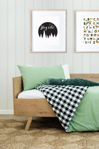 Washed Fern Checked Duvet