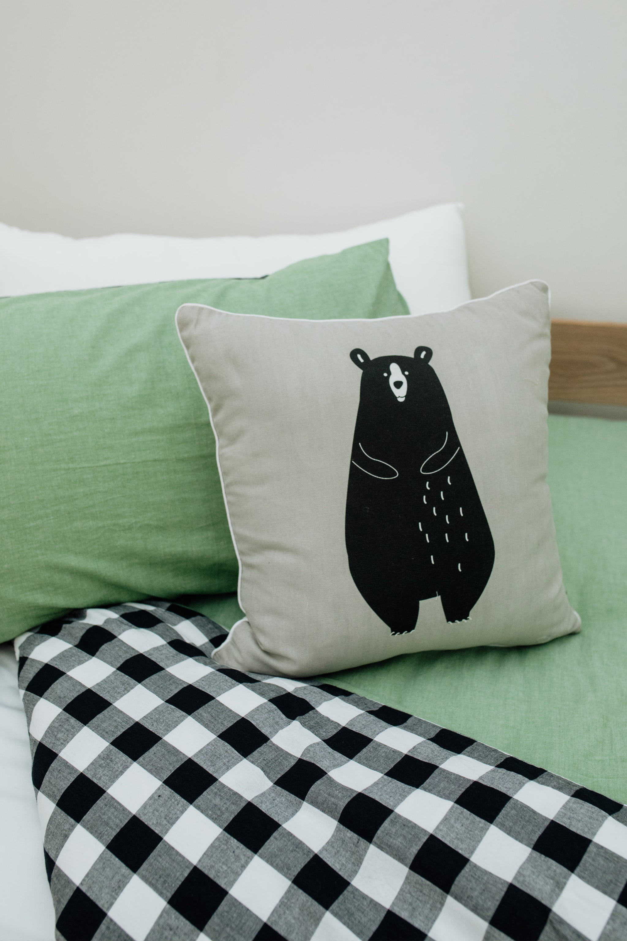 Washed Fern Checked Duvet