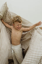 Natural Gingham Washed Cotton Duvet