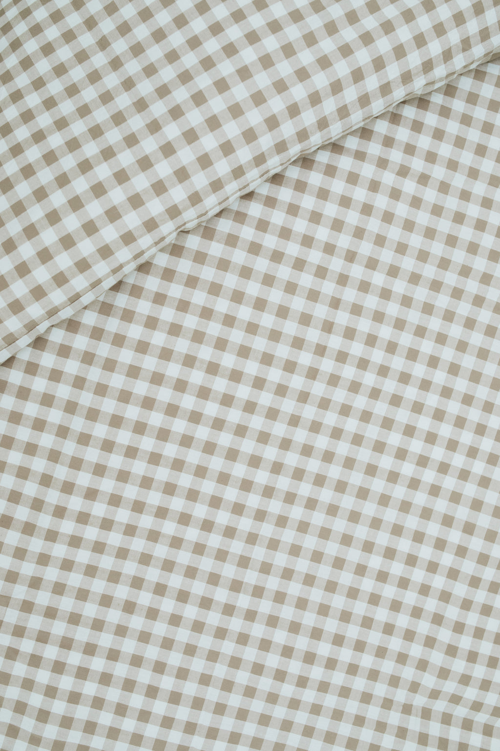 Natural Gingham Washed Cotton Cot Duvet