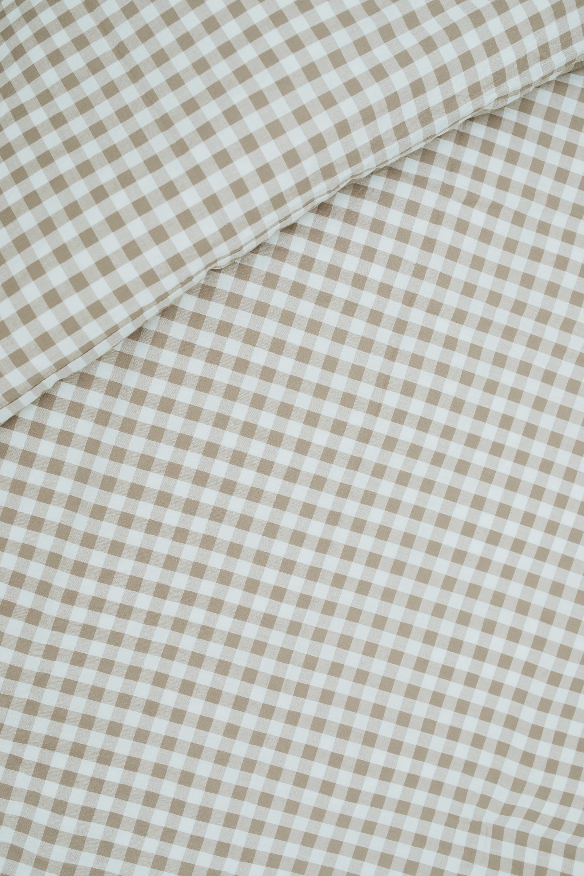Natural Gingham Washed Cotton Cot Duvet