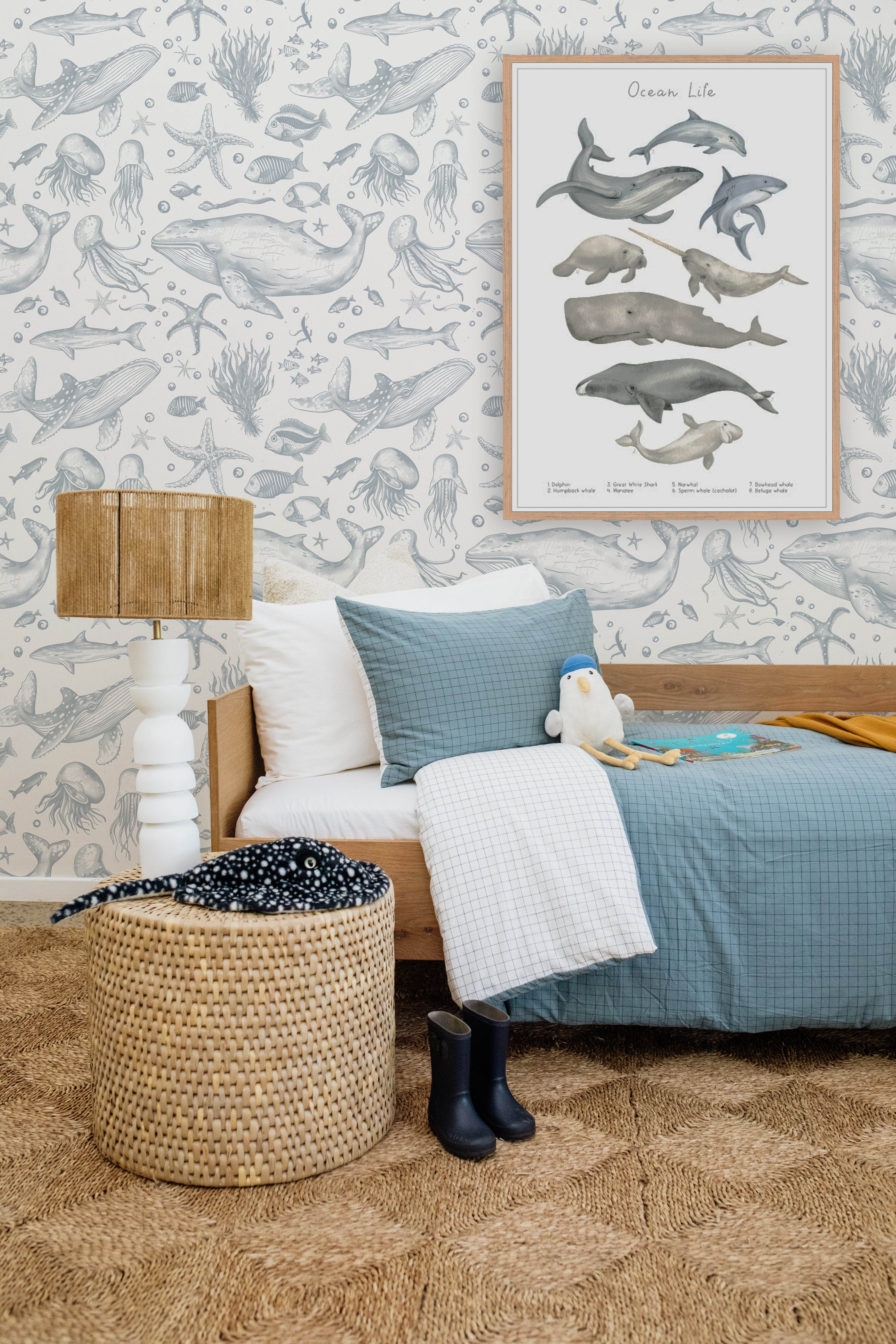 Ocean Grid Washed Cotton Duvet