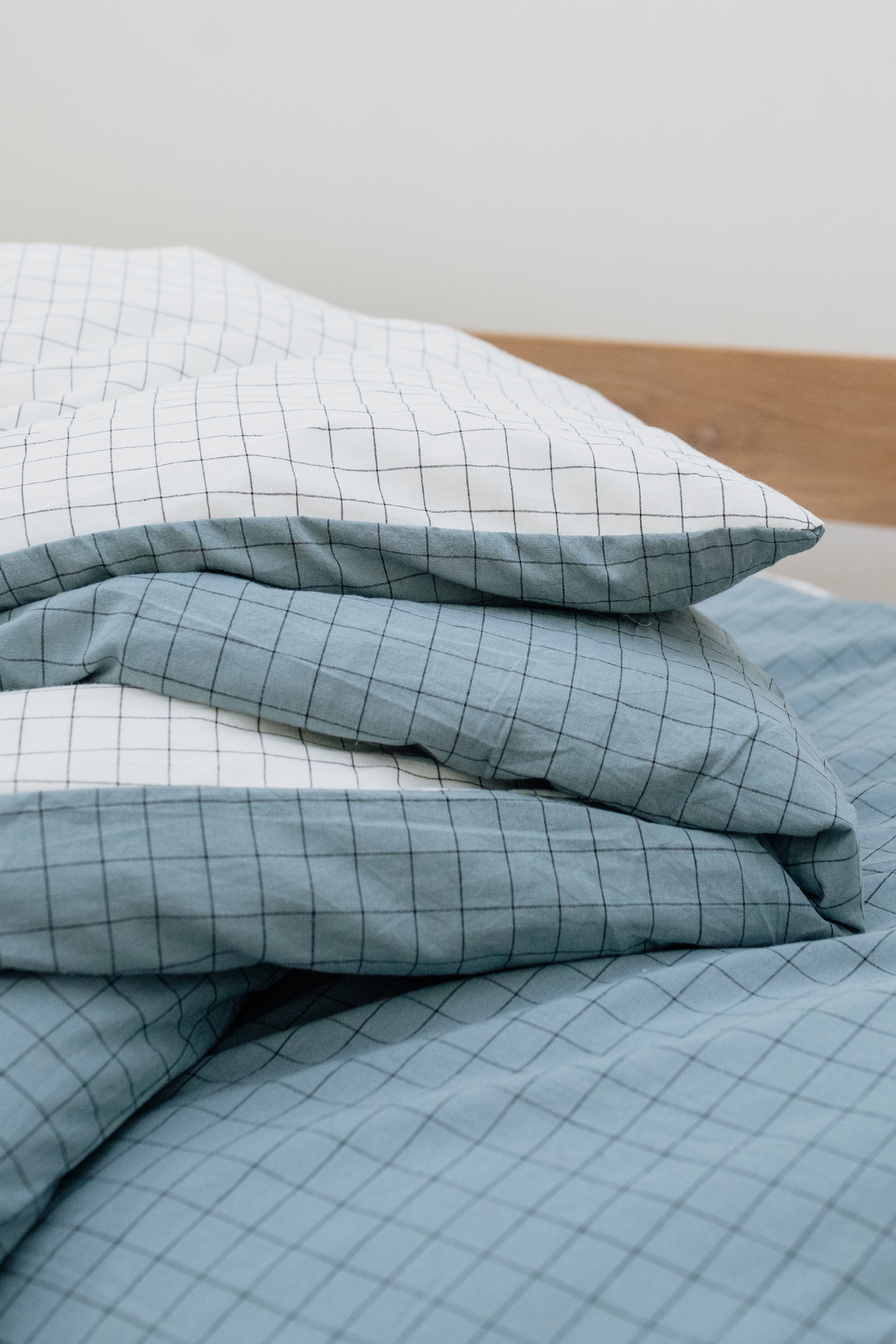 Ocean Grid Washed Cotton Duvet
