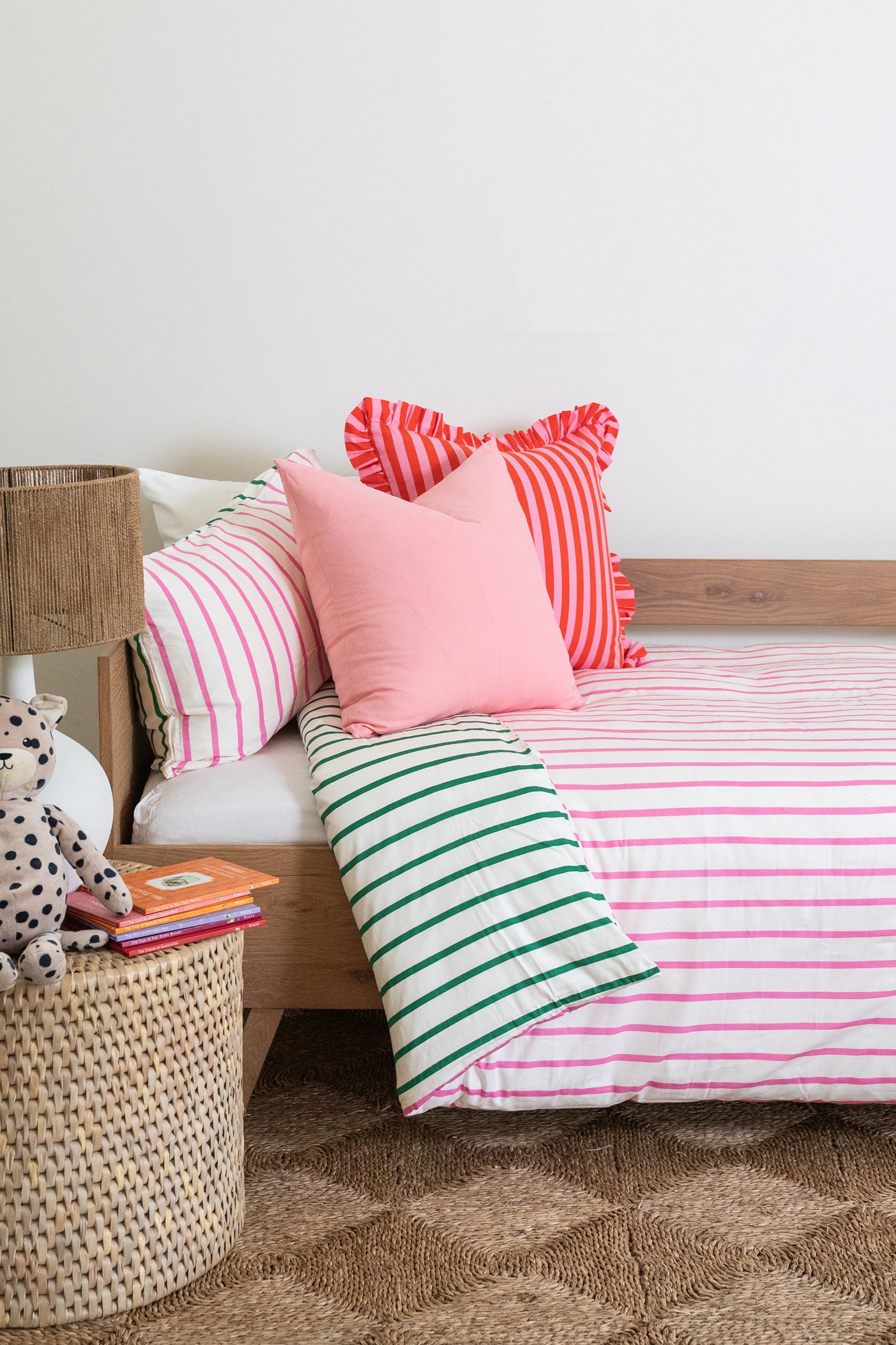 Pink & Green Stripe Duvet
