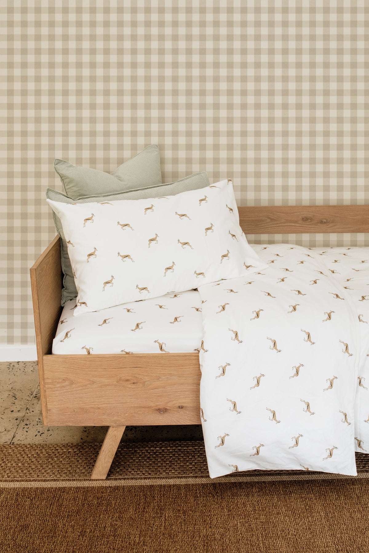 Watercolour Springbok 100% Cotton Duvet Cover Set
