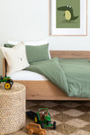 Moss Grid Washed Cotton Duvet