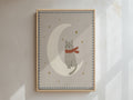Moon Cat Framed Canvas